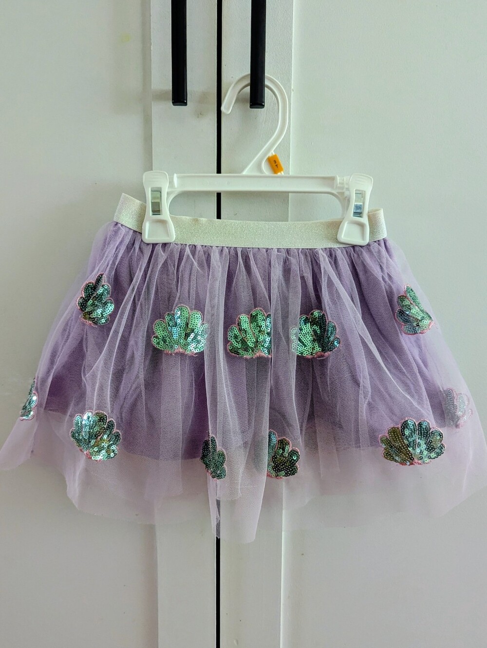 Toddler 2-4Y Lavender Sequin Shell Tulle Skirt